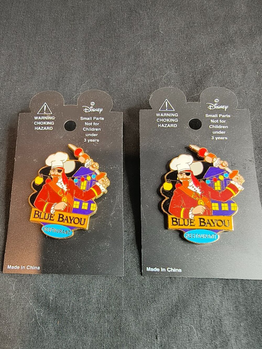 Set of 2 2003 Blue Bayou Restaurant Disney Pins